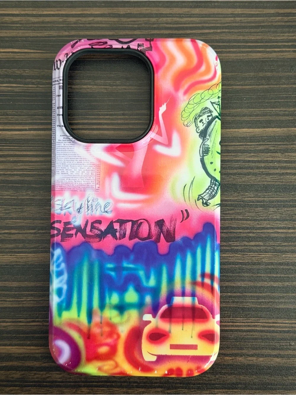iPhone 14 Pro Graffiti Multicolor Protective Phone Case